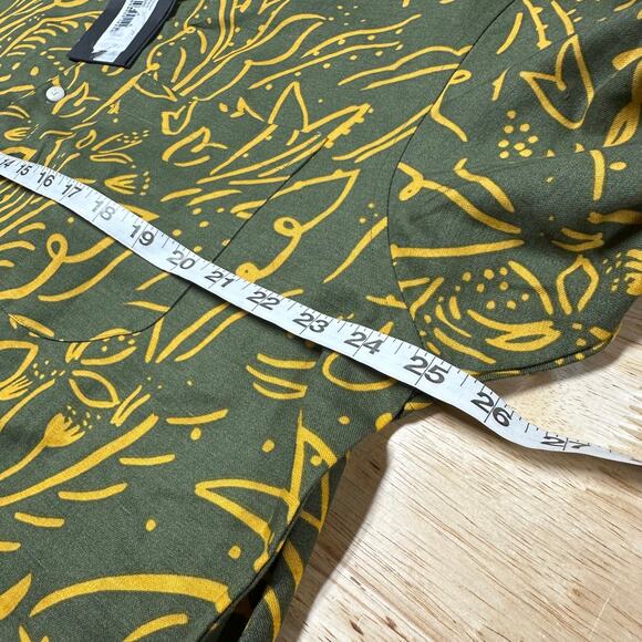 Ted Baker Viktor Dark Green Floral Short Sleeve Button Down Men's 6 (US XXL) NWT - Picture 8 of 9